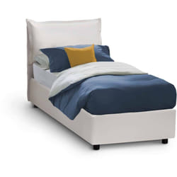 Talamo Italia - Letto singolo Anitza, Letto contenitore con rivestimento in ecopelle, 100% Made in Italy, Apertura frontale, adatto per materasso Cm