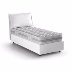 LETTO SINGOLO - Letto contenitore con rivestimento in tessuto, 100% Made in Italy, Apertura frontale, con materasso Cm 90x200 ...