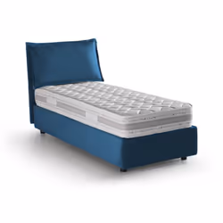 LETTO SINGOLO - Letto contenitore con rivestimento in tessuto, 100% Made in Italy, Apertura frontale, con materasso Cm 90x200 ...