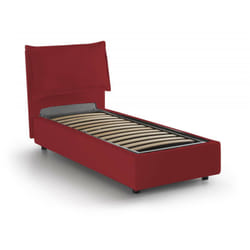 Talamo Italia - Letto singolo Abroghat, Letto contenitore con rivestimento in tessuto, 100% Made in Italy, Apertura frontale, adatto per materasso Cm