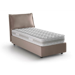 Talamo Italia - Letto singolo Arzon, Letto contenitore con rivestimento in tessuto, 100% Made in Italy, Apertura frontale, con materasso Cm 90x200