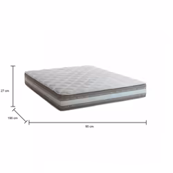 Materasso singolo Aksi, Materasso sfoderabile in Memory Foam e Gel Waterfoam, 100% Made in Italy, Antiacaro e Anallergico, cm 90x190 h27