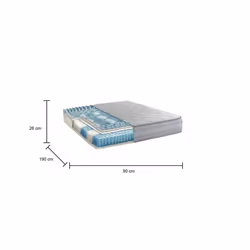 Materasso singolo Atilla, Materasso in Memory Foam e Molle insacchettate, 100% Made in Italy, Antiacaro e Anallergico, cm 90x190 h26