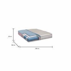 Materasso matrimoniale Feliciana, Materasso in Memory e Molle insacchettate e ioni d&#39;argento, 100% Made in Italy, Antiacaro e Anallergico, cm 160x190 h37