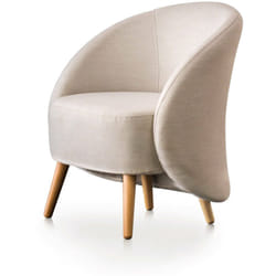 Talamo Italia - Poltrona Alla, Poltrona di design da salotto, 100% Made in Italy, Poltroncina relax in tessuto imbottito, Cm 70x60h80, Beige