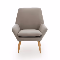 Poltrona Anido, Poltrona di design da salotto, 100% Made in Italy, Poltroncina relax in tessuto imbottito, cm 80x70h95, Tortora - Vista aggiuntiva 4