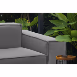 Poltrona Leonia, Poltrona da salotto, 100% Made in Italy, Poltroncina relax in tessuto imbottito, Cm 140x95h70, Grigio - Vista aggiuntiva 4