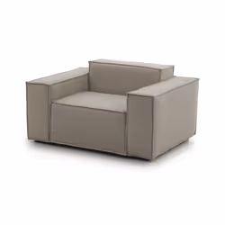 Poltrona Leonia, Poltrona da salotto, 100% Made in Italy, Poltroncina relax in tessuto imbottito, Cm 140x95h70, Tortora