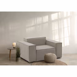 Poltrona Rodonite, Poltrona da salotto, 100% Made in Italy, Poltroncina relax in tessuto imbottito, Cm 160x95h70, Tortora