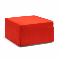 LETTO PIEGHEVOLE - Pouf trasformabile in letto singolo, 100% Made in Italy, Pouf in tessuto da soggiorno, Cm 80x80h45, Rosso. ...