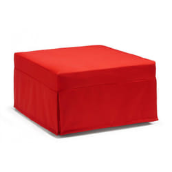 Talamo Italia - Letto pieghevole Abak, Pouf trasformabile in letto singolo, Pouf in tessuto da soggiorno, 100% Made in Italy, 80x80h45 cm, Rosso