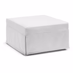 LETTO PIEGHEVOLE - Pouf trasformabile in letto singolo, 100% Made in Italy, Pouf in tessuto da soggiorno, Cm 80x80h45, Bianco ...