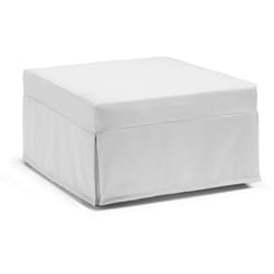 Talamo Italia - Letto pieghevole Abak, Pouf trasformabile in letto singolo, Pouf in tessuto da soggiorno, 100% Made in Italy, 80x80h45 cm, Bianco