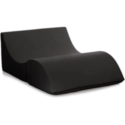 Talamo Italia - Letto pieghevole Amorina, Pouf trasformabile in letto matrimoniale, Chaise longue in ecopelle, 100% Made in Italy, 100x200h70 cm, Nero