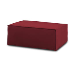 Talamo Italia - Pouf Assisi, Pouf da salotto, Poltroncina relax in tessuto imbottito, 100% Made in Italy, 100x70h43 cm, Rosso