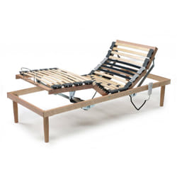 Talamo Italia - Rete letto singolo Arby, Rete a doghe in legno con motore, 100% Made in Italy, Rete ortopedica reclinabile motorizzata, Cm 80x190h 34