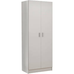 Dmora - Armadio multiuso 2 ante Abadubidu, Mobile porta scope, Scarpiera con ripiani, Guardaroba porta scarpe, cm73x37h180 cm, Bianco