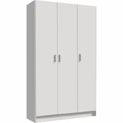 ARMADIO MULTIUSO GRANDE - Guardaroba ausiliario a 3 ante, Scarpiera con ripiani, Mobile porta scope, 109x37h180 cm, Bianco.ST ...