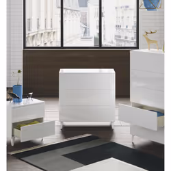 Cassettiera Acetate, Settimanale a 3 cassetti, Mobile ComÃ² per camera da letto, ComÃ² moderno, cm 80x40h80, Bianco