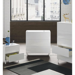 Cassettiera Acetate, Settimanale a 3 cassetti, Mobile ComÃ² per camera da letto, ComÃ² moderno, cm 80x40h80, Bianco