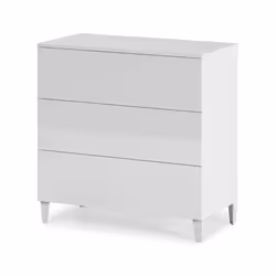 Cassettiera Acetate, Settimanale a 3 cassetti, Mobile ComÃ² per camera da letto, ComÃ² moderno, cm 80x40h80, Bianco