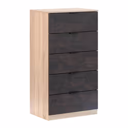 Cassettiera Armenia, Settimanale a 5 cassetti, Mobile ComÃ² per camera da letto, Settimanale moderno, cm 60x40h110, Rovere e Antracite