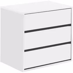 CASSETTIERA - Settimanale a 3 cassetti, Mobile Comò basso per interno armadio, Settimanale moderno, 60x44h57 cm, Bianco. STRU ...