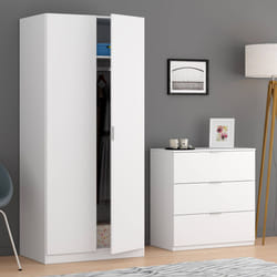 Cassettiera Rea, Settimanale moderna a 3 cassetti, Mobile ComÃ² basso per camera da letto, Mobile Settimanale, cm 77x38h80, Bianco