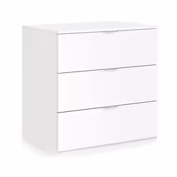 Cassettiera Rea, Settimanale moderna a 3 cassetti, Mobile ComÃ² basso per camera da letto, Mobile Settimanale, cm 77x38h80, Bianco