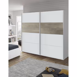 Guardaroba Ainu, Armadio per camera da letto a 2 ante scorrevoli, Mobile con barra appendiabiti e 3 ripiani, cm 180X60h200, B ...