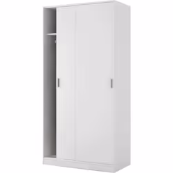 GUARDAROBA 2 ANTE - Armadio per camera da letto, Mobile con ripiano e barra appendiabiti, 100x50h200 cm, Bianco.STRUTTURA E U ...