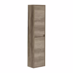 Colonna Bagno Aladin, Mobile a colonna per bagno a 2 ante, Armadio pensile sospeso, Mobiletto multiuso moderno, cm 30x26h140, Quercia