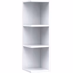 MOBILE PENSILE - Mobile colonna sospeso per bagno, Armadietto ad angolo con 3 ripiani aperti, 20x20h65 cm, Bianco.STRUTTURA E ...