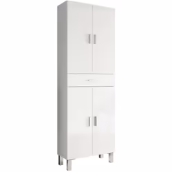 ARMADIO MULTIUSO GRANDE - Mobile per bagno o lavanderia a 4 ante e 1 cassetto, Armadio multiuso porta scarpe, 60x29h182 cm, B ...