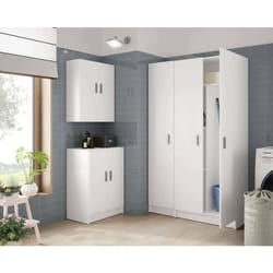 Mobile pensile Mors, Armadio ausiliare a 2 ante, Armadietto multiuso da bagno o lavanderia, cm 59x27h60, Bianco