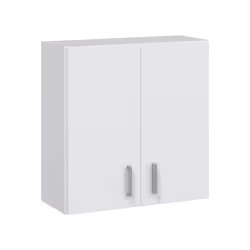 Mobile pensile Mors, Armadio ausiliare a 2 ante, Armadietto multiuso da bagno o lavanderia, cm 59x27h60, Bianco