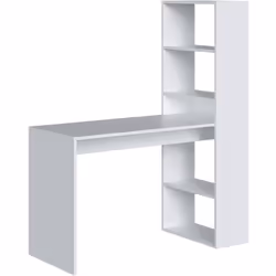 SCRIVANIA - Scrittoio multifunzione reversibile con libreria 5 ripiani, Tavolo da studio o ufficio porta PC portalibri, 120x5 ...