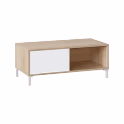 Tavolino da salotto Axinia, Tavolino da caffÃ¨, Tavolo basso da soggiorno, cm 100x50h40, Rovere e Bianco