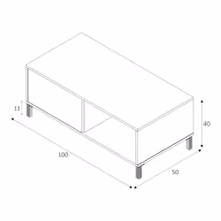 Tavolino da salotto Axinia, Tavolino da caffÃ¨, Tavolo basso da soggiorno, cm 100x50h40, Rovere e Bianco