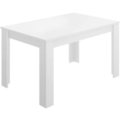 Tavolo allungabile Mitag, Consolle con allunghe, Tavolo da pranzo multiuso, Ripiano estensibile da cucina, 190x90 h77 cm, Bianco lucido - Dmora