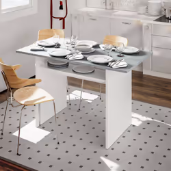 Tavolo allungabile Arila, Tavolo estensibile con apertura a libro, Tavolo consolle ausiliare pieghevole, cm 120x35h77, Bianco ...