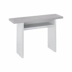 Tavolo allungabile Arila, Tavolo estensibile con apertura a libro, Tavolo consolle ausiliare pieghevole, cm 120x35h77, Bianco e Cemento