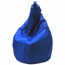 Poltrona a sacco con la classica forma a pera, interamente a tinta unita di colore blu, ,a soluzione ideale per completare in ...