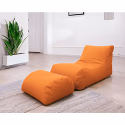 Chaise Longue moderna da Alton, Made in Italy, Poltrona con poggiapiedi in Nylon, Pouf imbottito per camera da letto, cm 120x ...