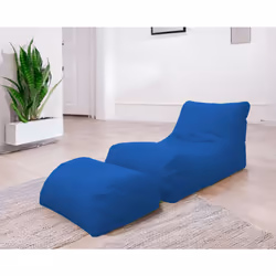 Chaise Longue moderna da Alton, Made in Italy, Poltrona con poggiapiedi in Nylon, Pouf imbottito per camera da letto, cm 120x ...