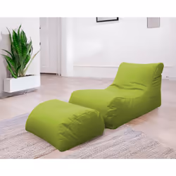 Chaise Longue moderna da Alton, Made in Italy, Poltrona con poggiapiedi in Nylon, Pouf imbottito per camera da letto, cm 120x ...