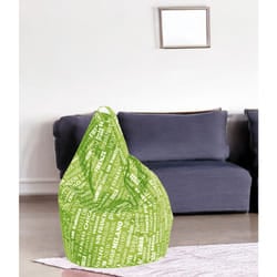 Poltrona a sacco con fantasia con Marisa, colore verde e bianco, Misure 80 x 120 x 80 cm