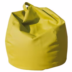 Pouf a sacco con la classica forma a pera interamente di colore giallo, ,a soluzione ideale per completare in modo economico ...