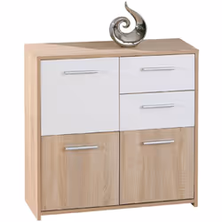 CREDENZA - Buffet da soggiorno, Madia da salotto, Dispensa da cucina, 77x30 h77 cm, Bianco. STRUTTURA E UTILIZZO - Mobile da ...