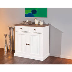 Credenza Dknap, Buffet da soggiorno, Madia da salotto, Dispensa da cucina, 90x45 h86 cm, Bianco - Dmora